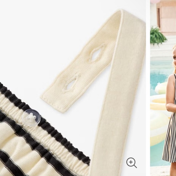 Hanna Andersson Striped Cream and Black Dress - Picture 4 of 7